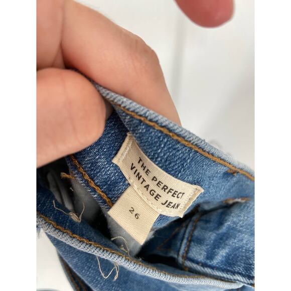 Madewell The Perfect Vintage Jean Distressed Medium Blue Wash Stretch Denim 26 - Picture 5 of 7